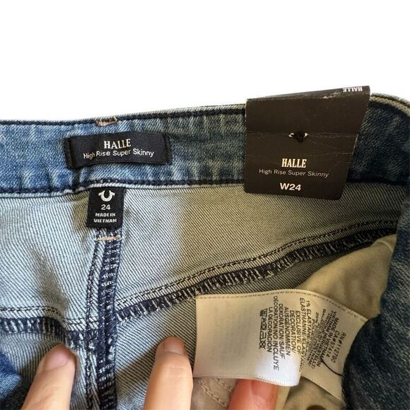 True Religion Halle High Rise Super Skinny Jeans - Size 24 - Picture 6 of 8